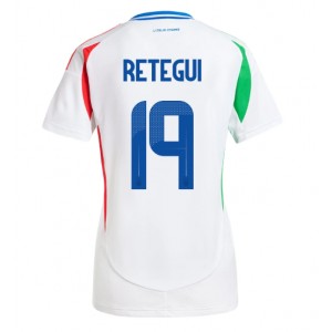 Fotbalové Dres Itálie Mateo Retegui #19 Dámské Venkovní Oblečení ME 2024 Krátký Rukáv